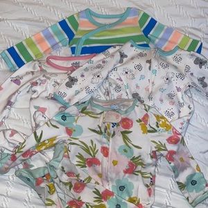 4 pack footed pajamas